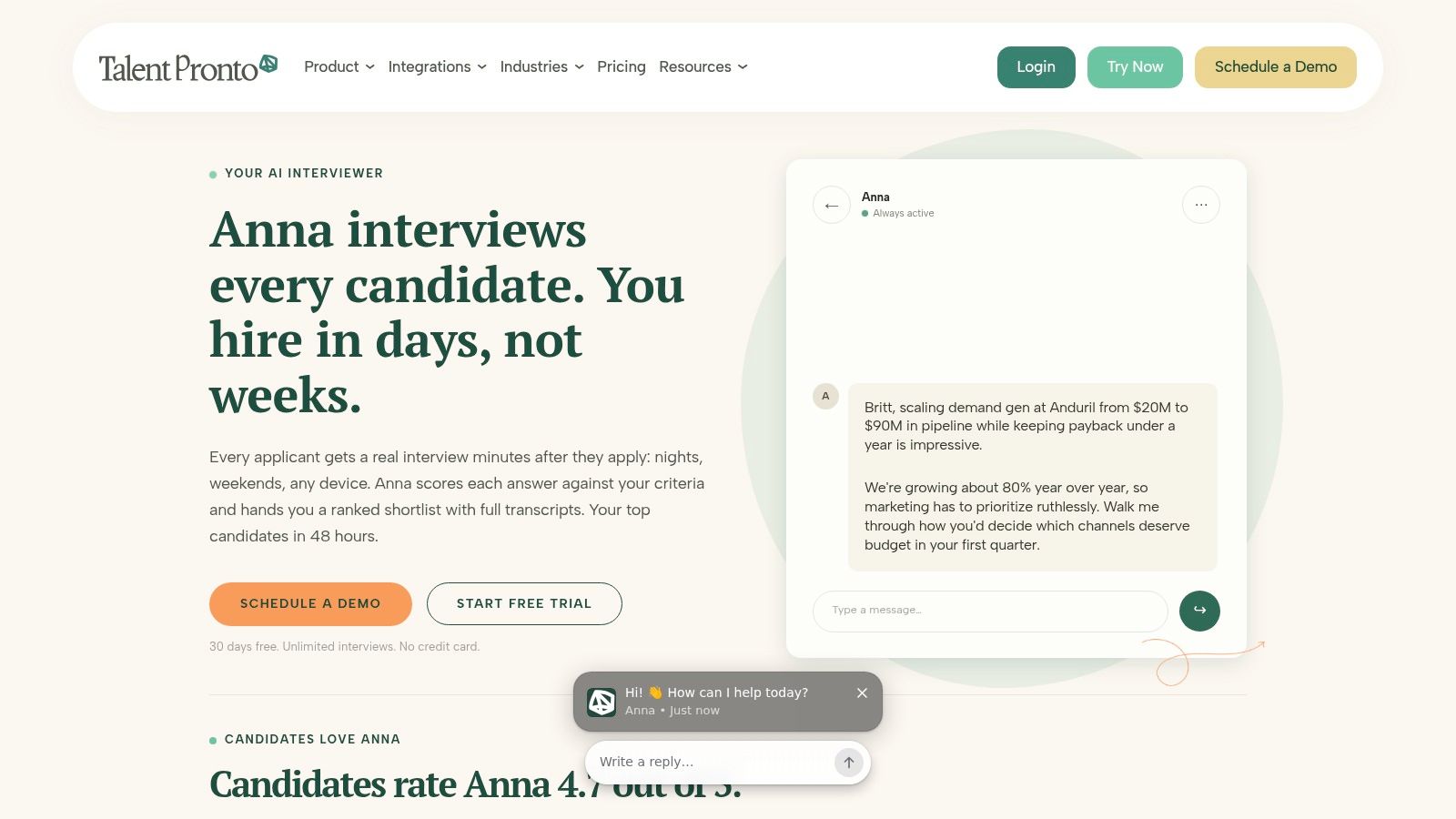 Screenshot from https://talentpronto.ai