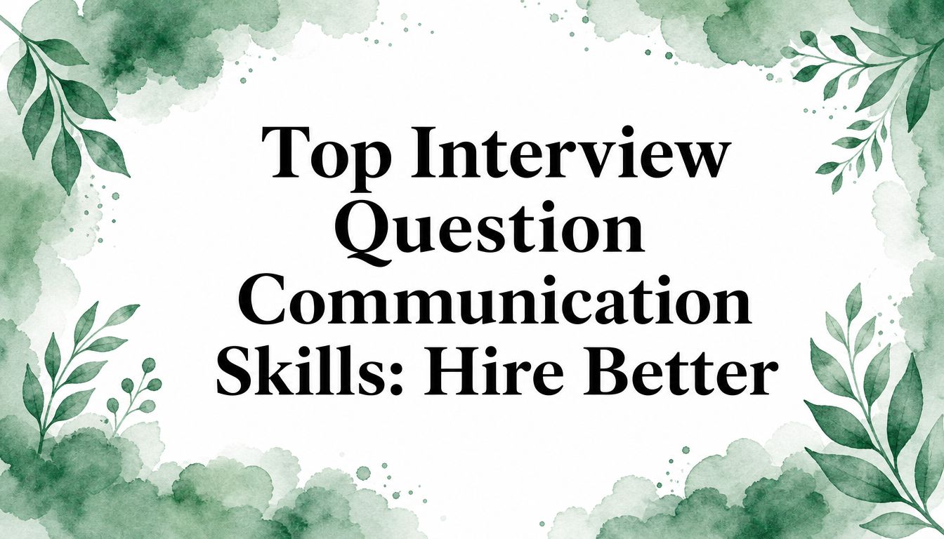 Top Interview Question Communication Skills: Hire Better