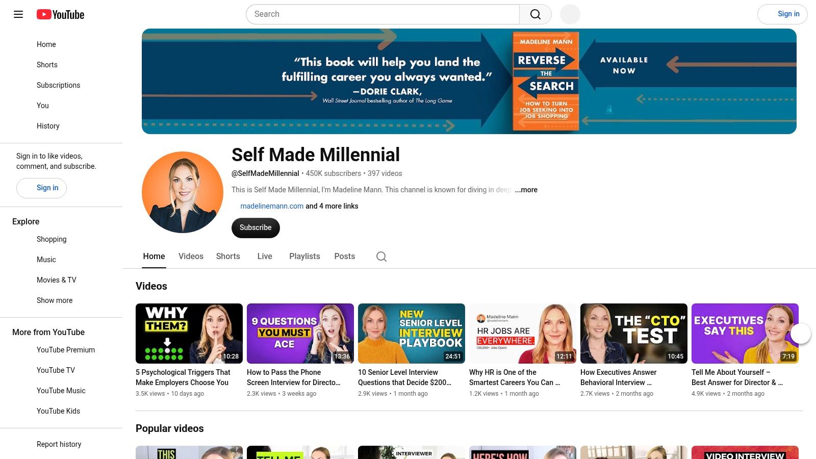 Self Made Millennial (Madeline Mann) – YouTube