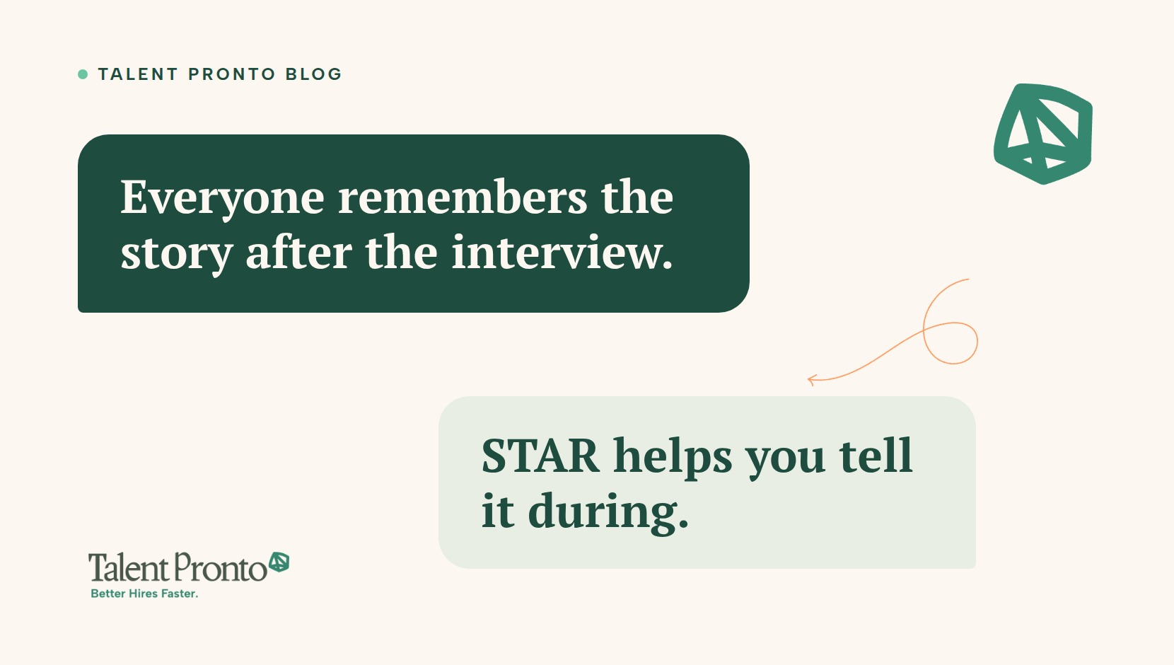 Talent Pronto blog cover reading 'Everyone remembers the story after the interview. STAR helps you tell it during.'